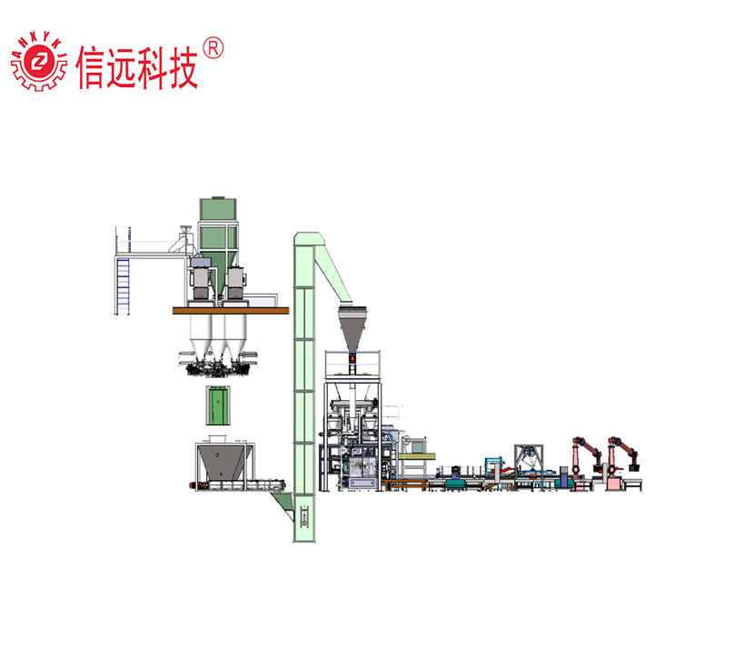 Powder fertilizer packing line